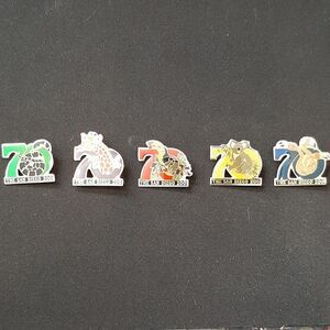 Lot of 5 Vintage San Diego Zoo Anniversary Pins 70th Collectibles